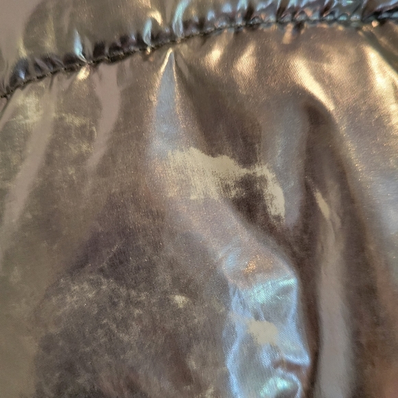 Kensie Girl Pewter Metallic Sherpa-Lined Puffer Jacket Girls size 7/8 - Picture 13 of 16